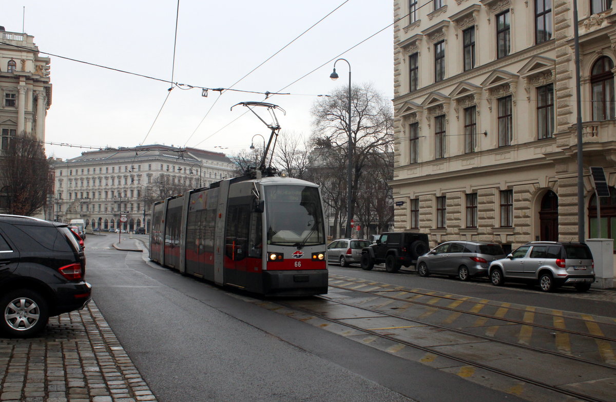 Wien Wiener Linien SL 46 (A1 66) I, Innere Stadt, Hansenstraße am 17. Februar 2017.