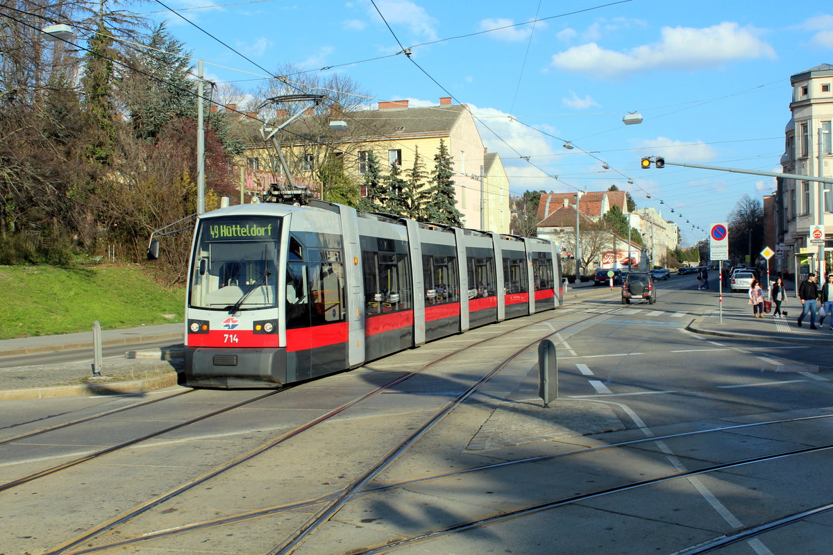 Wien Wiener Linien SL 49 (B1 714) XIV, Penzing, Oberbaumgarten, Hütteldorfer Straße / Linzer Straße am 21. März 2016.