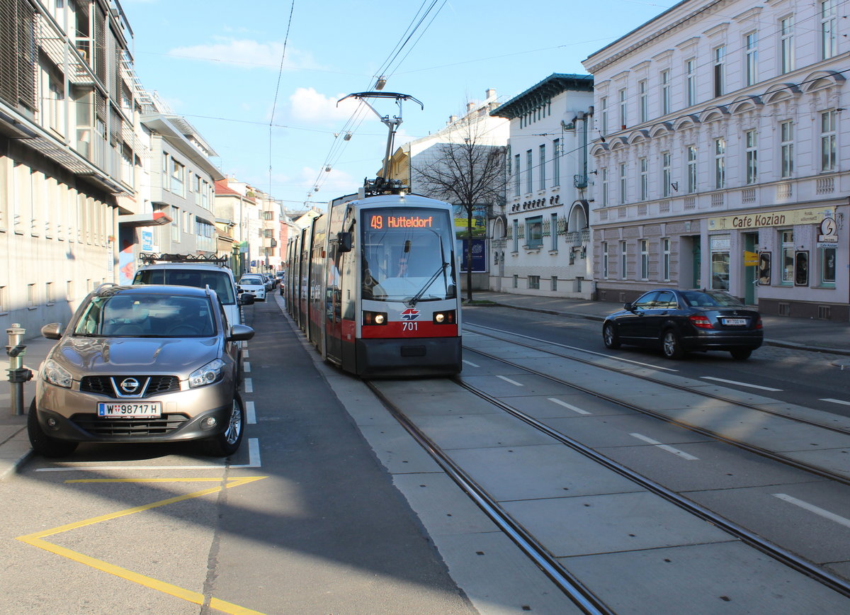 Wien Wiener Linien SL 49 (B1 701) XIV, Penzing, Hütteldorf, Linzer Straße am 21. März 2016.