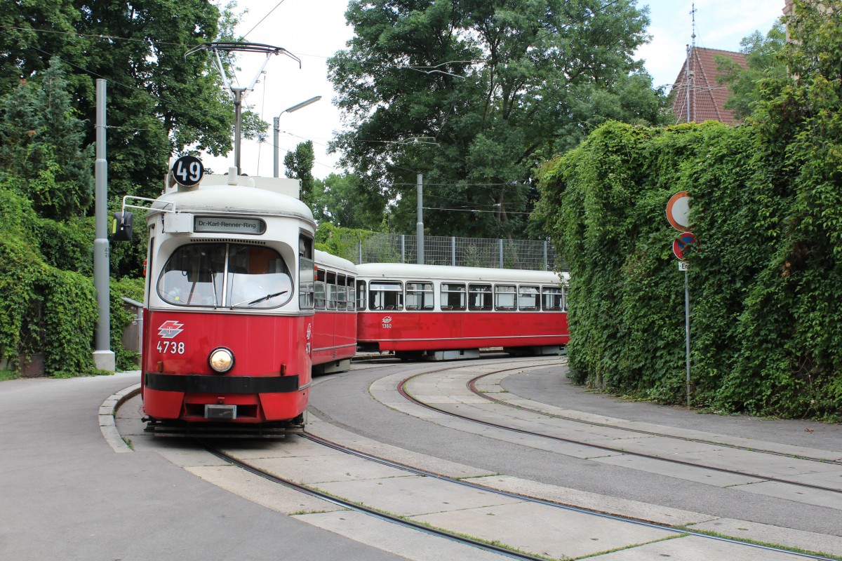 Wien Wiener Linien SL 49 (E1 4738) Hütteldorf am 8. Juli 2014.