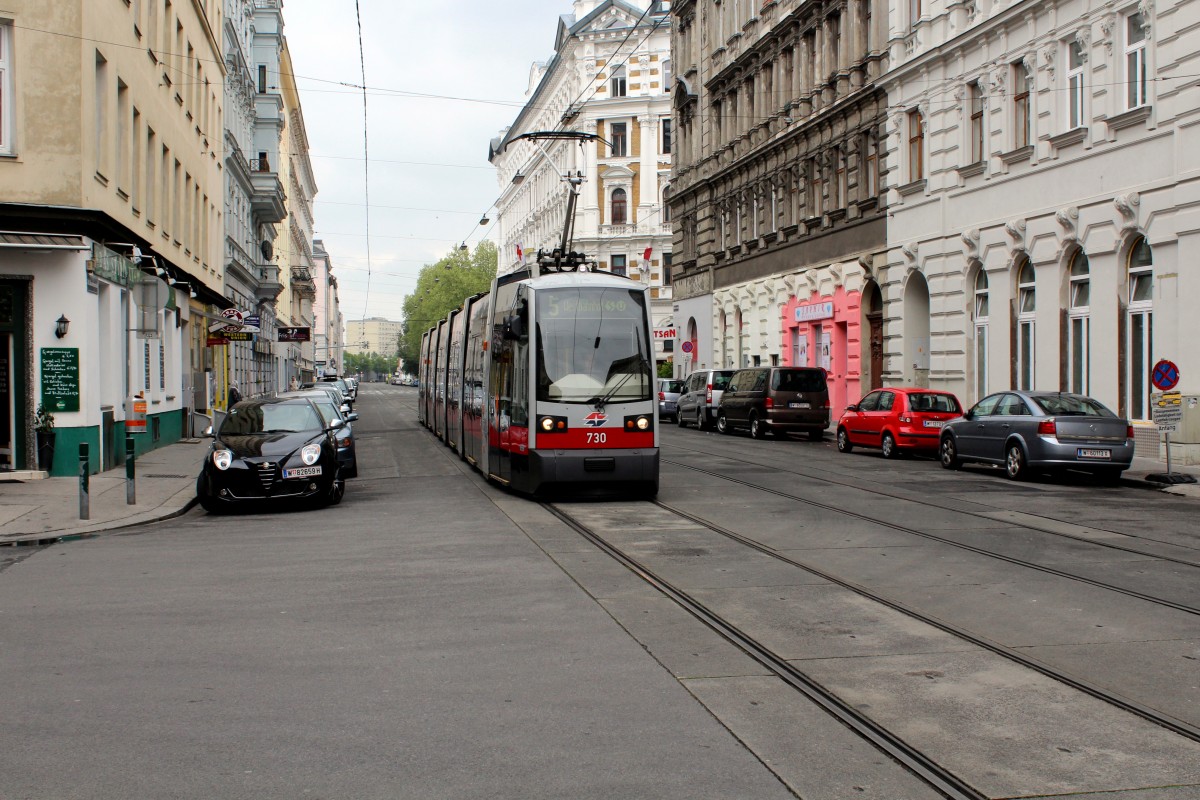 Wien Wiener Linien SL 5 (B1 730) Rauscherstrasse / Bäuerlegasse am 2. Mai 2015.