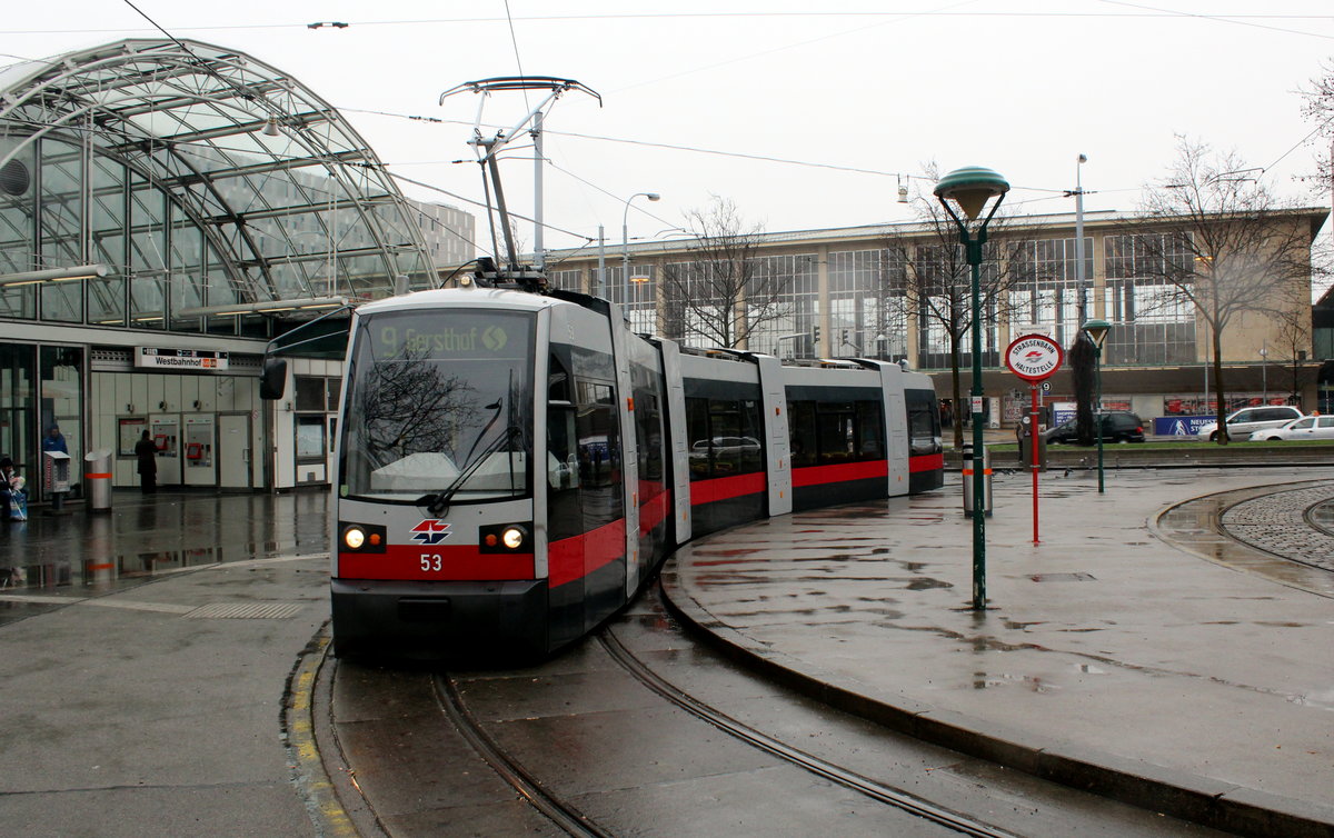 Wien Wiener Linien SL 9 (A1 53) Westbahnhof am 19. Februar 2016.