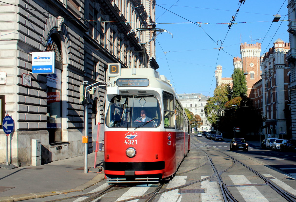 Wien Wiener Linien SL D (E2 4321) I, Innere Stadt, Börsegasse / Schottenring am 22. Oktober 2016.