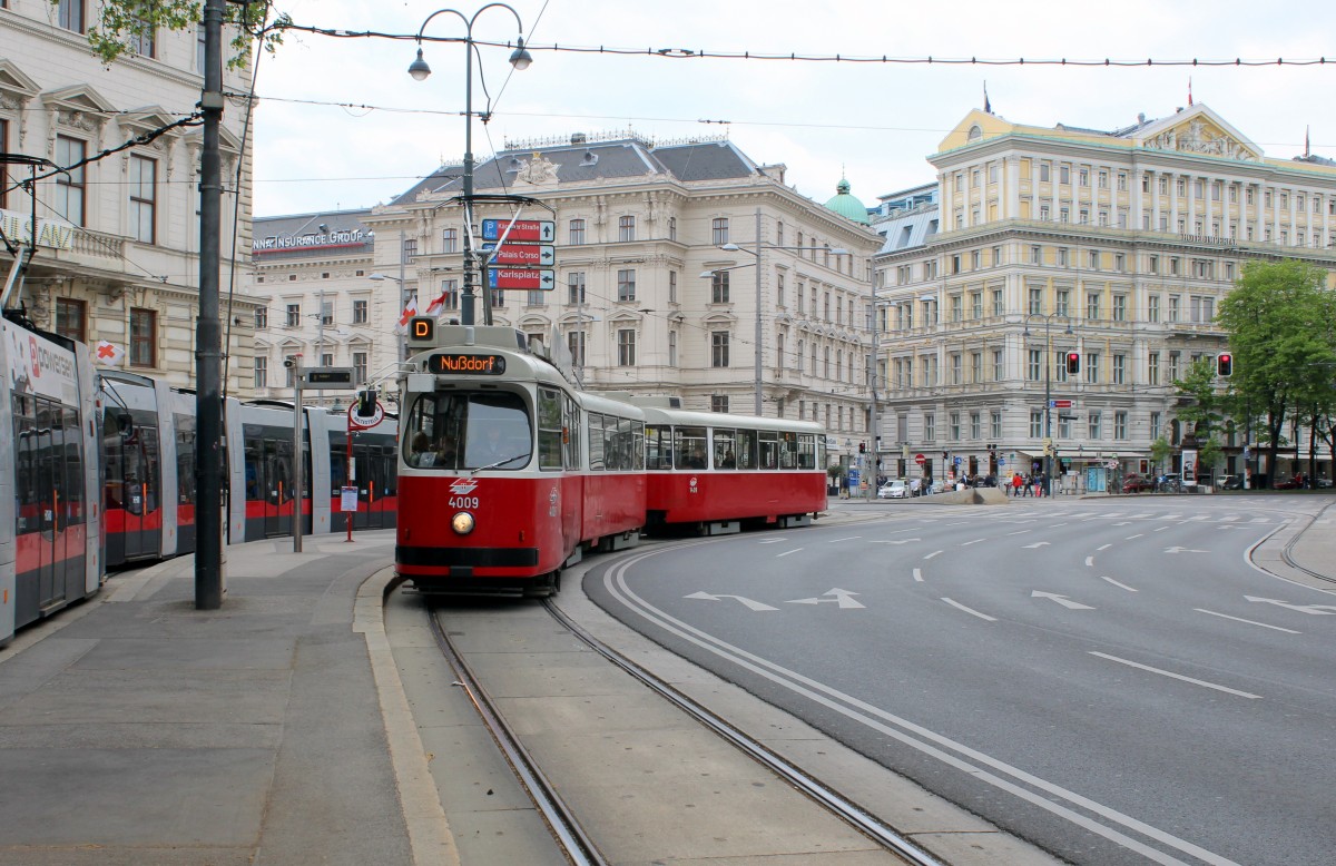 Wien WL SL D (E2 4009 + c5 1409) Schubertring am 1. Mai 2015.