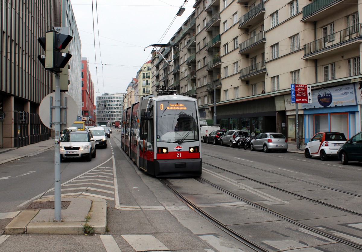 Wien WL SL O (A 21) Invalidenstraße / Ungargasse am 12. Oktober 2015.