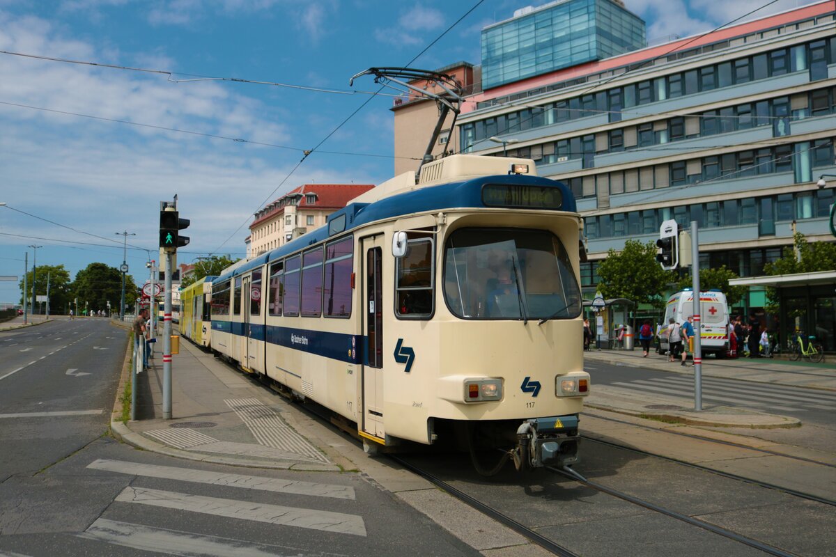 Wiener Loklabahn Reihe 100 Wagen 117 am 20.06.22 in Wien Meidling