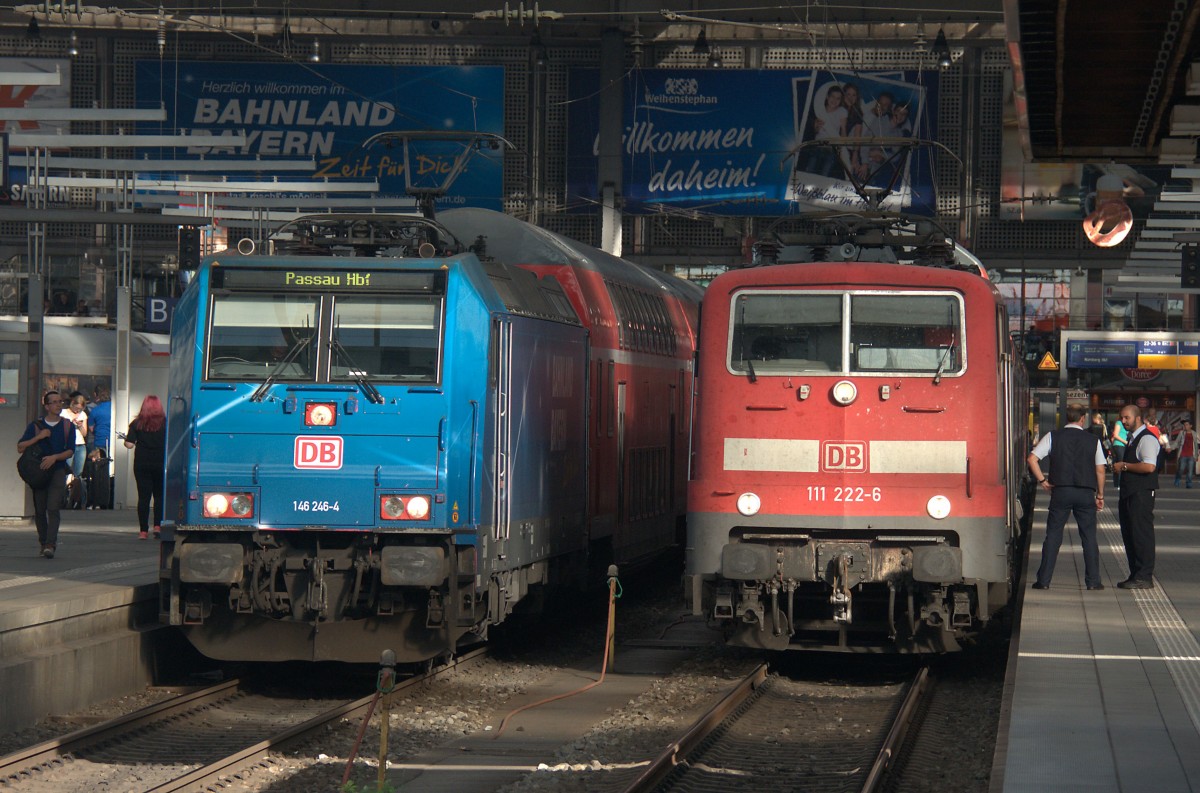 Willkommen daheim: 146 246 & 111 222 am 12.09.15 in München Hbf