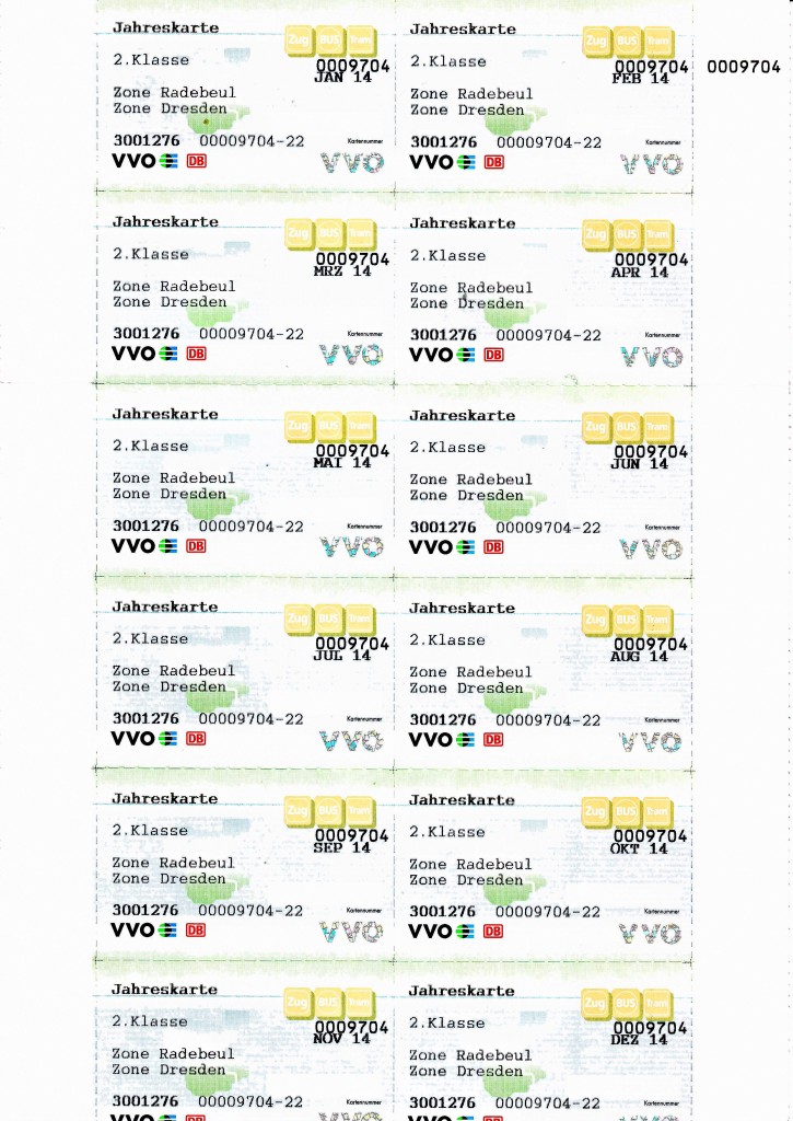 Wird zwar auch von Jahr  zu Jahr  teurer, lohnt aber dennoch , die VVO Jahreskarte fr 2014. VVO 0 Verkehrsverbund Oberelbe Scann 05.12.2013