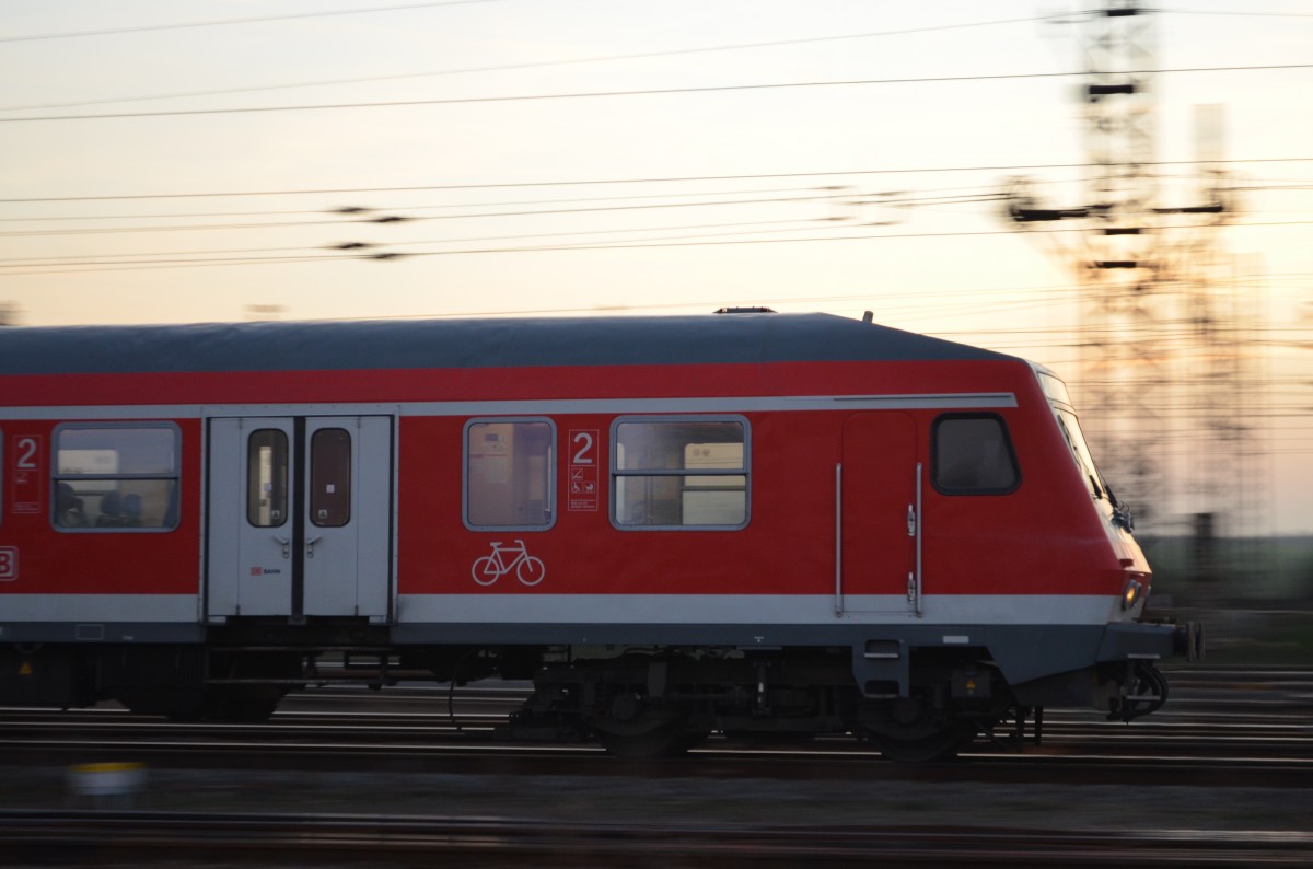 Wittenberger Steuerkopf auf Basis des Halberstädter Mitteleinstiegswagen in Großkorbetha als RB Eisenach - Erfurt - Halle 10.03.2014