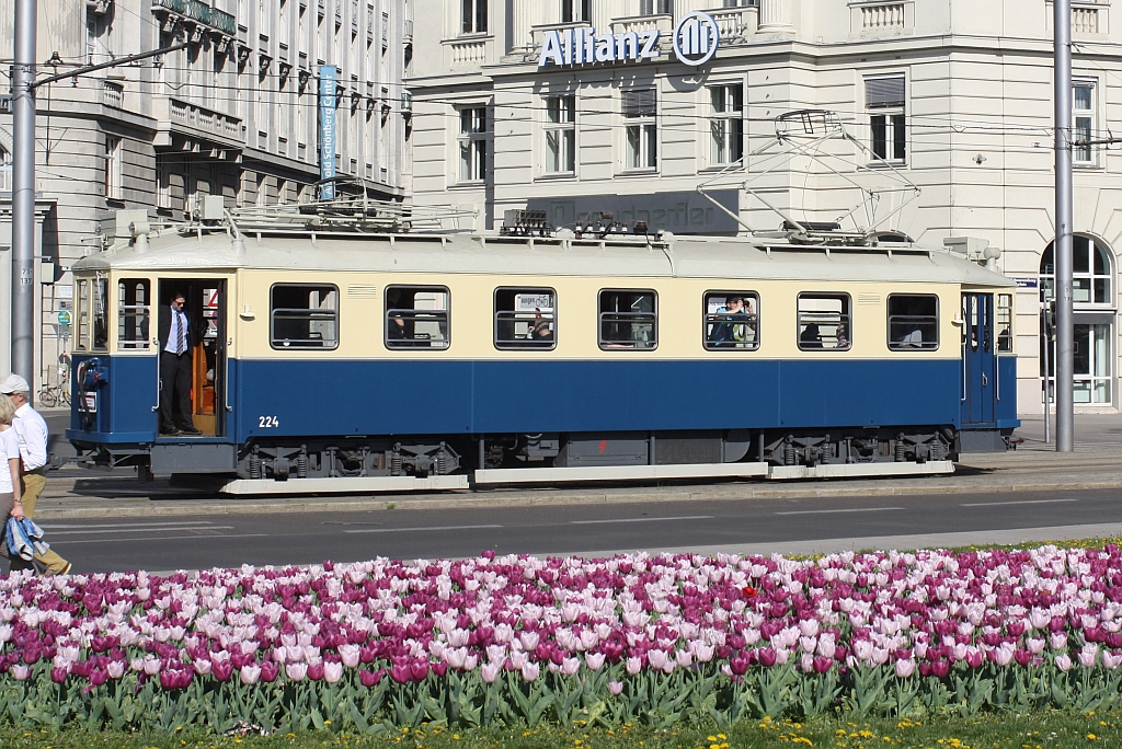 WLB 224 als Zubringer zum Wiener Tramwaytag am 25.April 2015 auf der Linie 71 bei der Haltestelle Am Heumarkt.