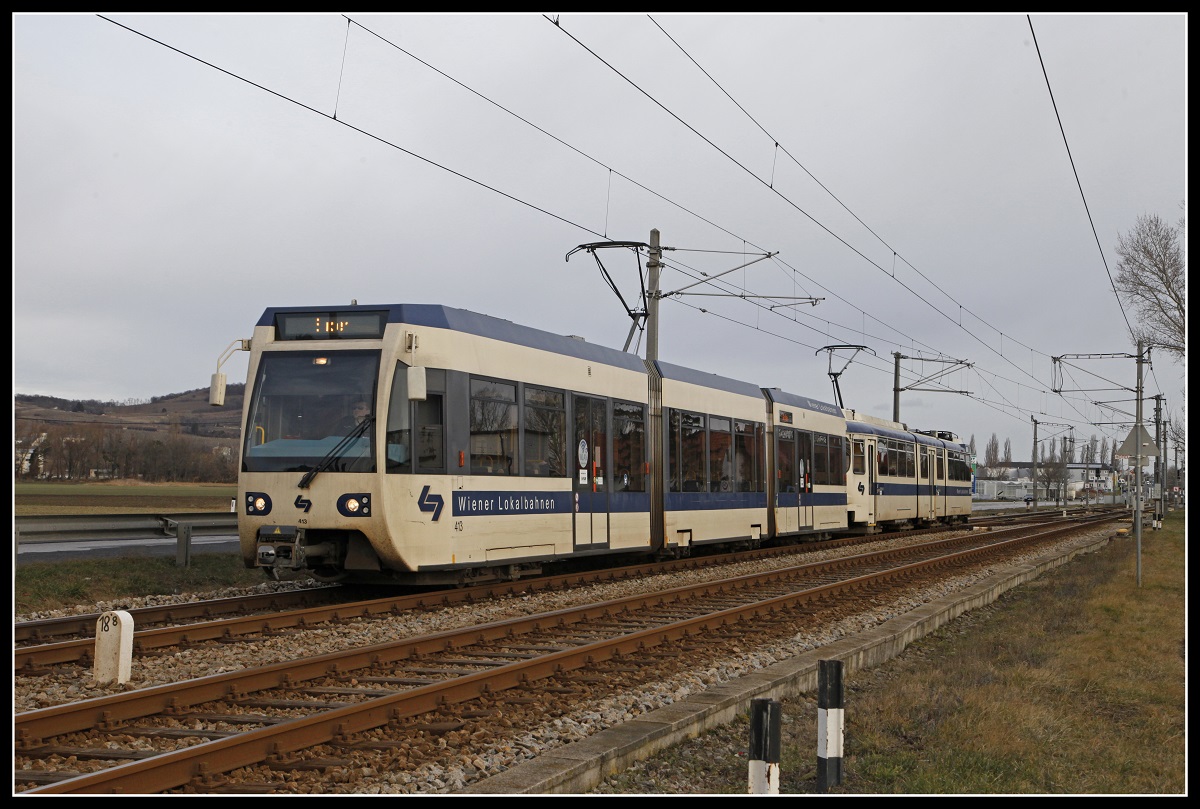 WLB 413 + WLB... bei Möllersdorf Eigenheimsiedlung am 30.01.2020.