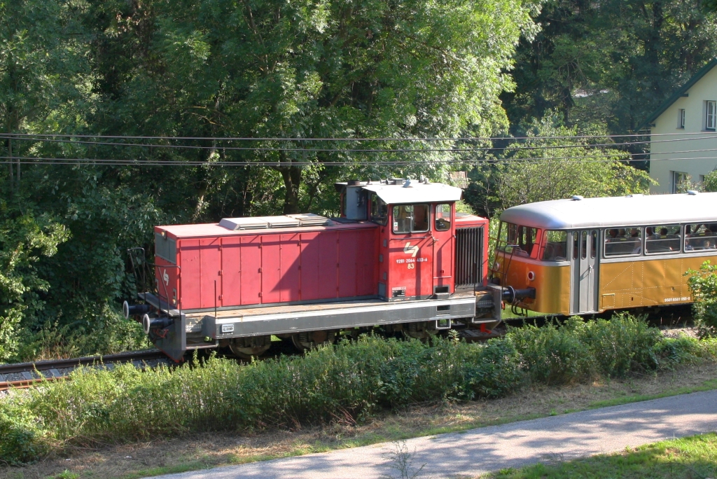 WLB 83 (A-WLC 92 81 2064 403-6) am 01.September 2019 mit dem SR 17223 (Wien Meidling - Waldmühle Lst.) auf der Kaltenleutgebener Bahn beim Strecken-Km 3,6.