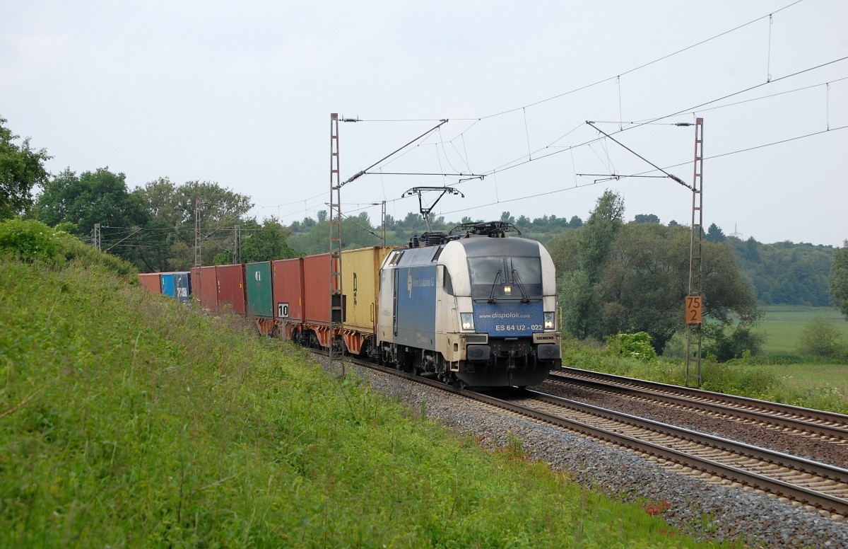 WLC/ERS ES 64 U2-022 mit DGS 43958 Enns/A - Bremerhaven Weddewarder tief, am 11.06.2013 bei Salzderhelden