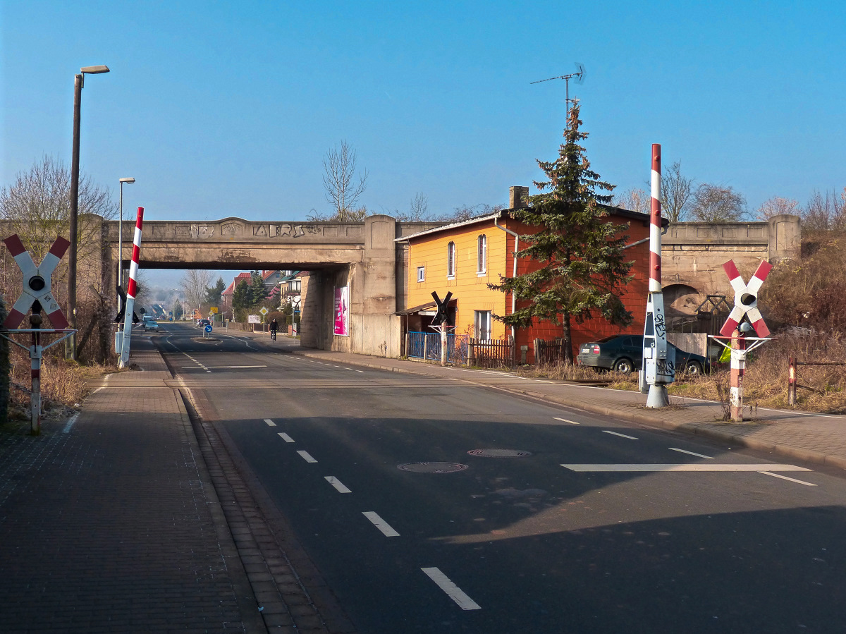 WSSB HS64b - Schrankenanlage am 15.02.2015 Nordhausen Hesseröder Straße