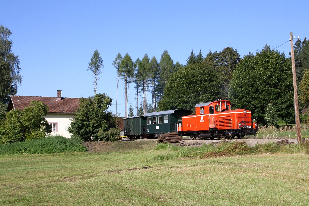WSV 2091.09 anlässlich des vom WSV veranstalteten 2 tägigen  Güterzugfestival im Wald4tel  am 09.September 2023 in der Haltestelle Aalfang.