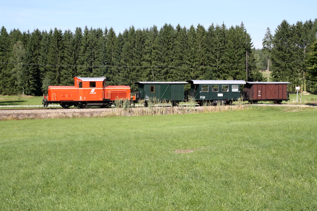 WSV 2091.09 anlässlich des vom WSV veranstalteten 2 tägigen  Güterzugfestival im Wald4tel  am 09.September 2023 beim Km 5,8 der Strecke Alt Nagelberg - Heidenreichstein.
