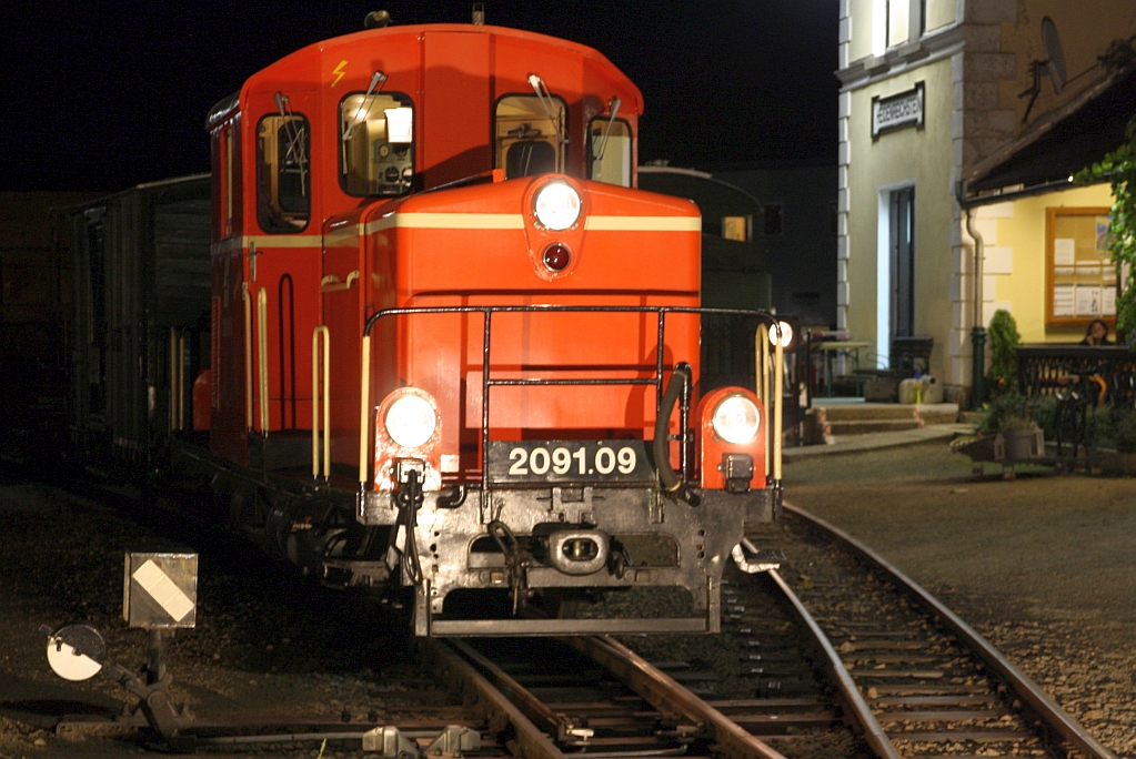 WSV 2091.09 anlässlich des vom WSV veranstalteten 2 tägigen  Güterzugfestival im Wald4tel  am 09.September 2023 im Bahnhof Heidenreichstein.