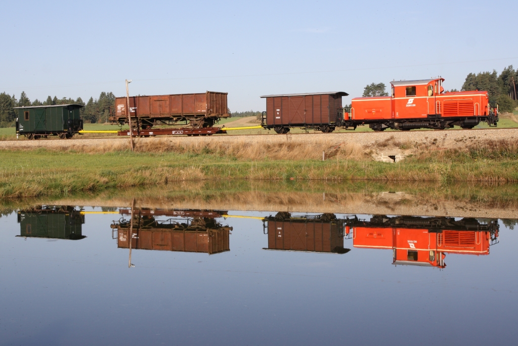WSV 2091.09 anlässlich des vom WSV veranstalteten 2 tägigen  Güterzugfestival im Wald4tel  am 10.September 2023 beim Km 11,1 der Strecke Alt Nagelberg - Heidenreichstein.