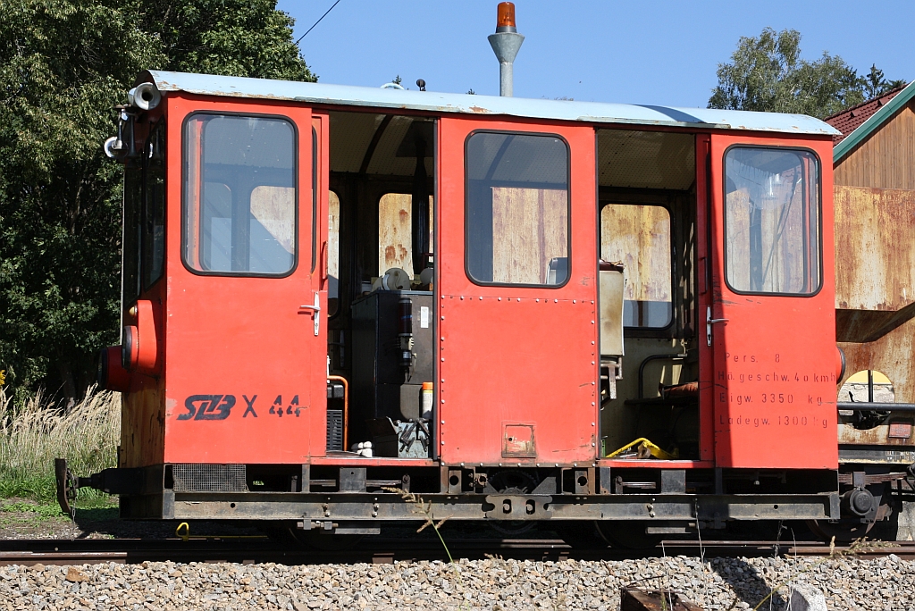 WSV X44 (ex STLB) am 09.September 2023 in der Haltestelle Aalfang anlässlich des vom WSV veranstalteten 2 tägigen  Güterzugfestival im Wald4tel .