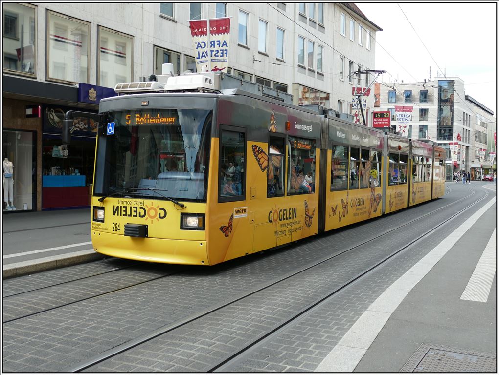 Würzburger Strassenbahn GT-N 264 von Lonke Hoffmann Busch und Siemens. (26.05.2019)