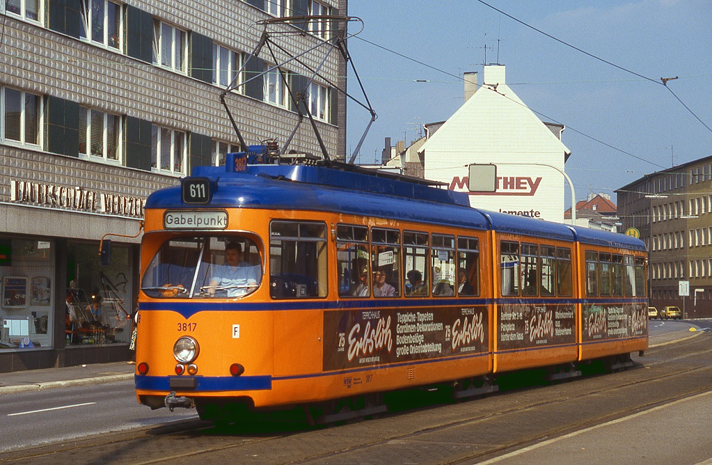 Wuppertal Tw 3817, Heckinghauser Strae, 26.04.1987.