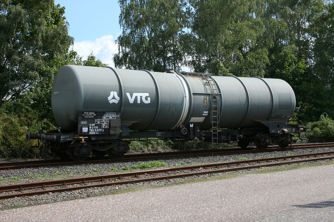 Zacs der VTG AG, fotografiert im Gleisanschluss Coelner Benzin Raffinerie am 31. August 2010 in Köln.