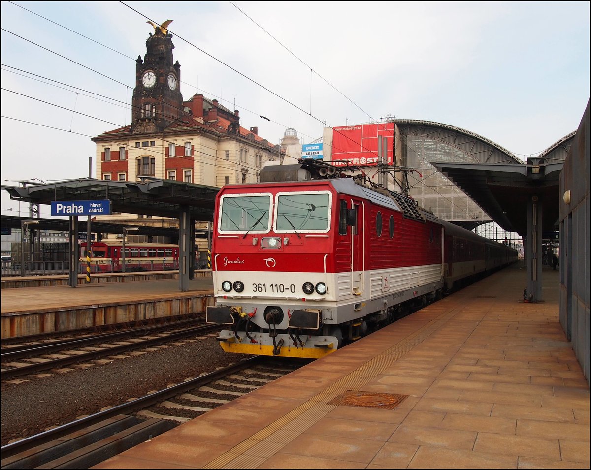 ZSSK 361 110-0 am 13.03.2017 in Prag Hauptbahnhof.