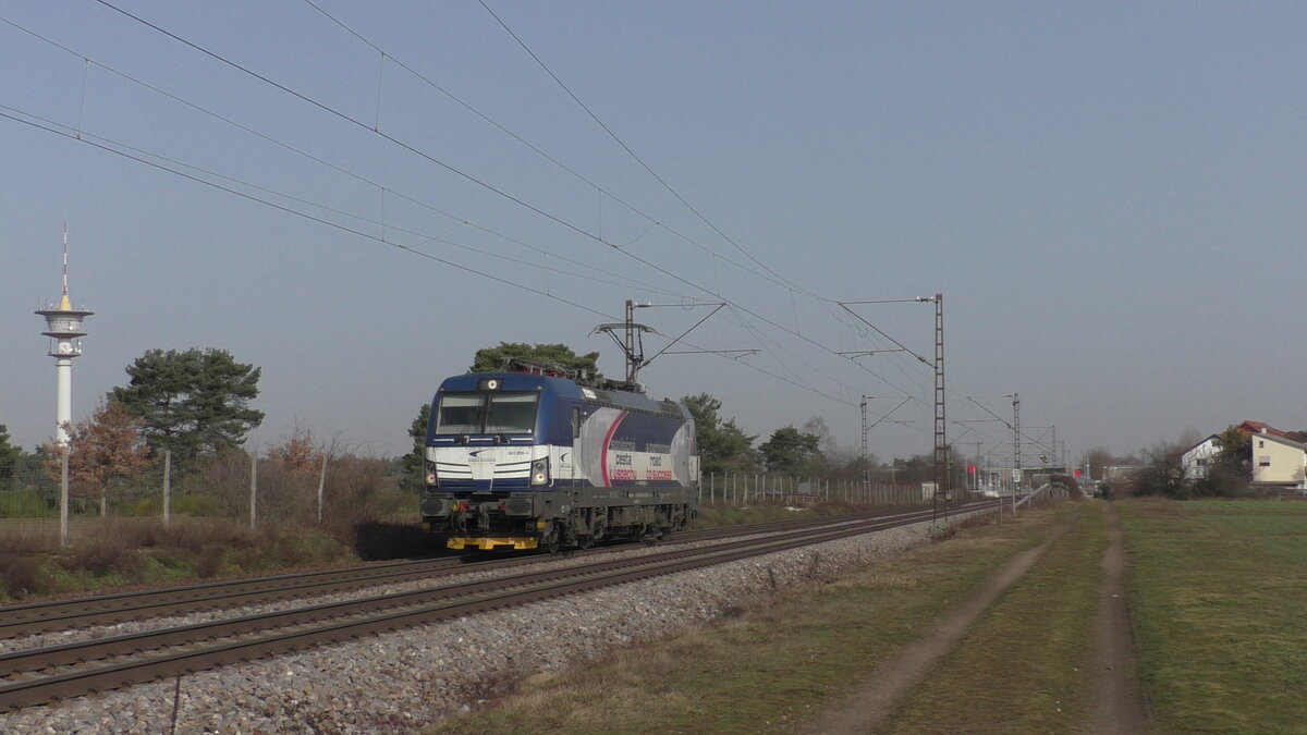 ZSSK Cargo 383 206-0 fährt am 23.02.2021 Lz durch Wiesental in Richtung Karlsruhe.