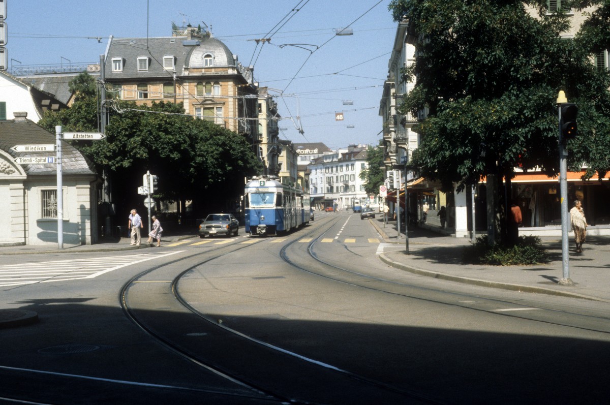 Zrich VBZ Tram 3 Badenerstrasse am 20. Juli 1990.