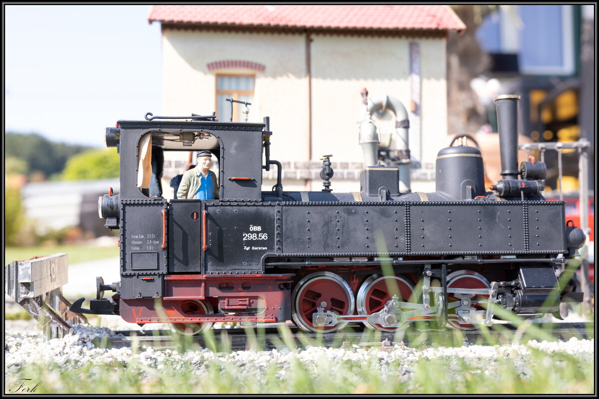 Zufrieden scheint der Lokführer von 298.56 im Bahnhof Trassdorf zu sein an diesem sonnigen 27.09.2021.
