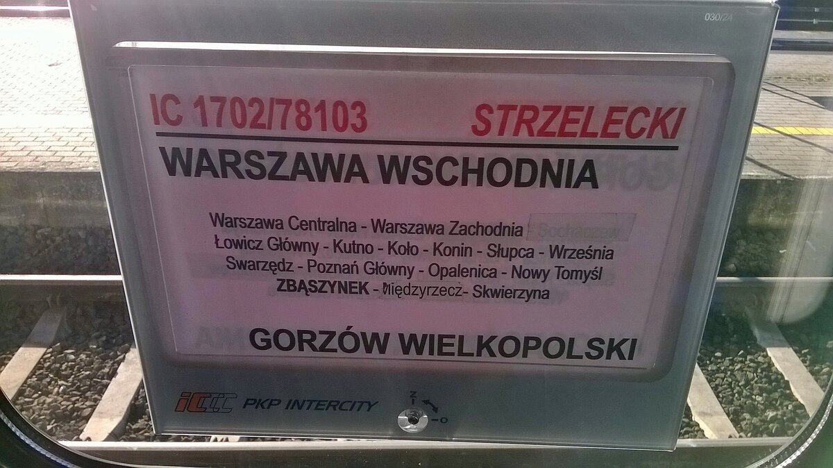 Zuglaufschild der IC1702/78103, 7.11.2025