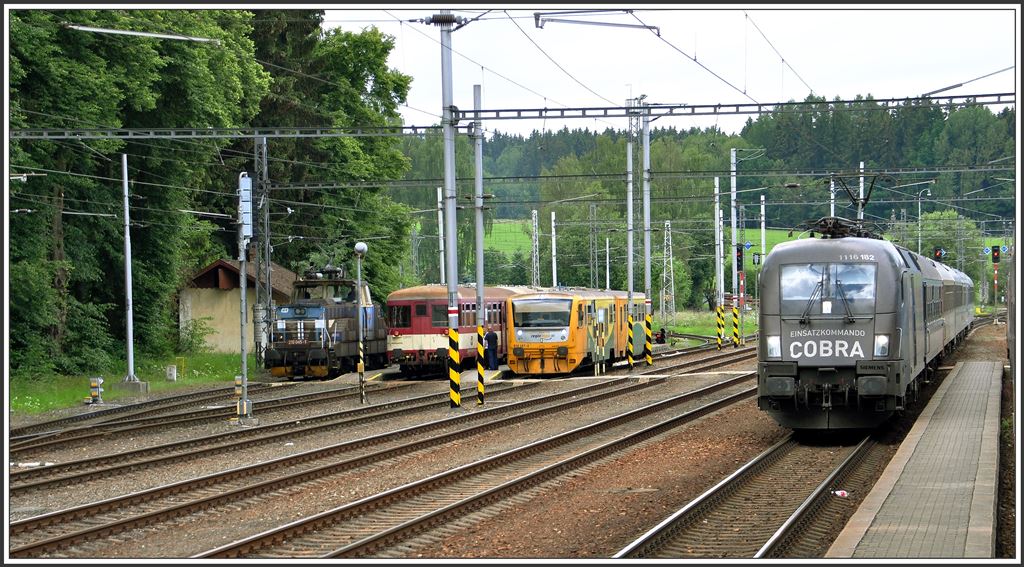 Zugskreuzung mit 1116 152 in Rybnik. (29.06.2015)