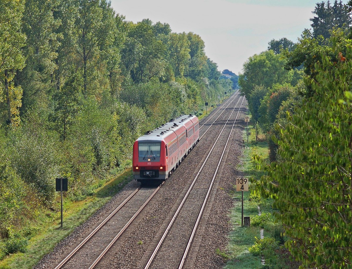 Zwei 611er als RE, Basel Bad Bf - Ulm Hbf, zwischen Laupheim & Ulm. 25.09.2015