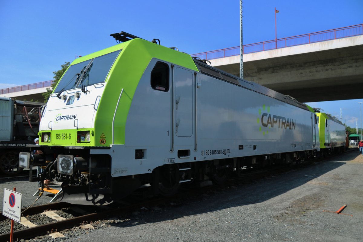 Zwei BR 185 Traxx in Pirna (4.6.2016)