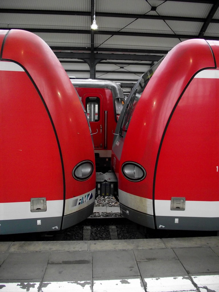 Zwei gekuppelte ET 423 am 21.11.13 in Wiesbaden Hbf  