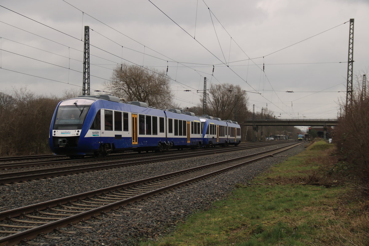 Zwei neue LINTs für die Eurobahn fuhren am 20.2.2020 durch Ostbevern ins nahegelegene Münster