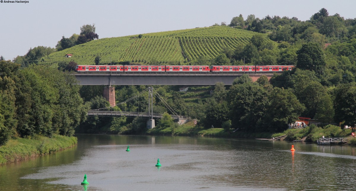 Zwei unbekannte 420 als S4 nach Backnang bei Marbach 13.7.13