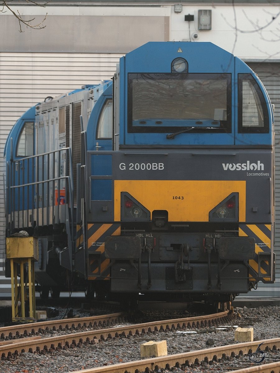 Zwei Vossloh G 2000 BB in Hattingen (Januar 2017)