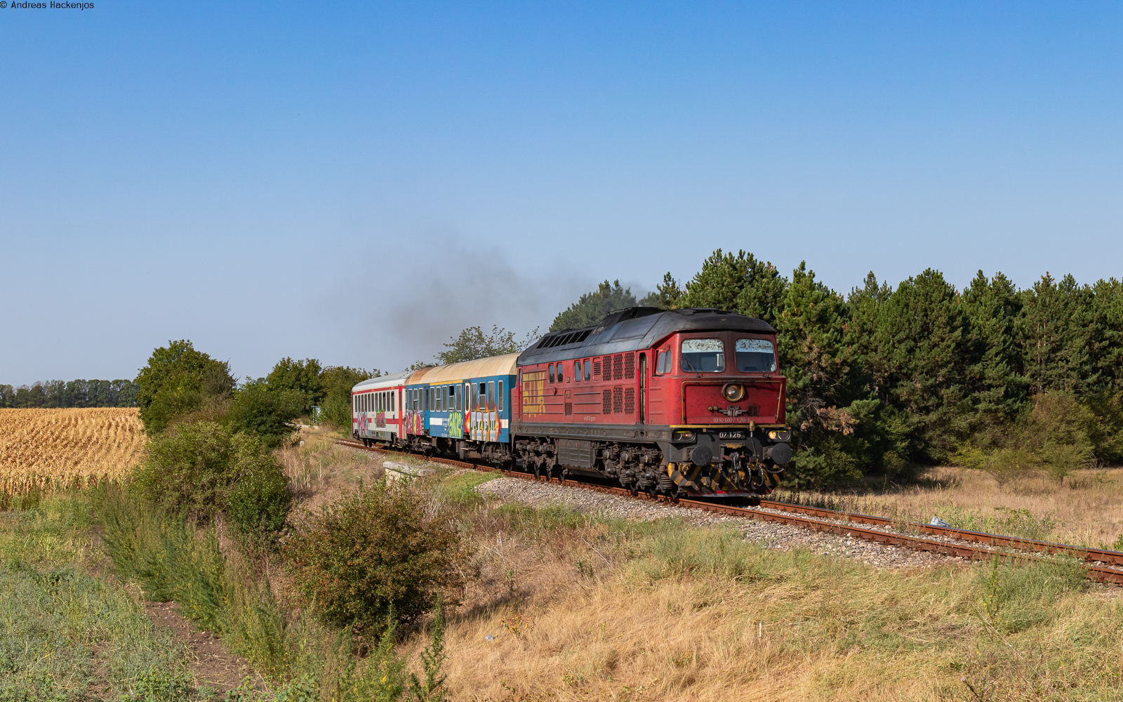 07 126 mit dem R 28220 (Dobritsch - Kardam) bei Ravnets 29.8.23