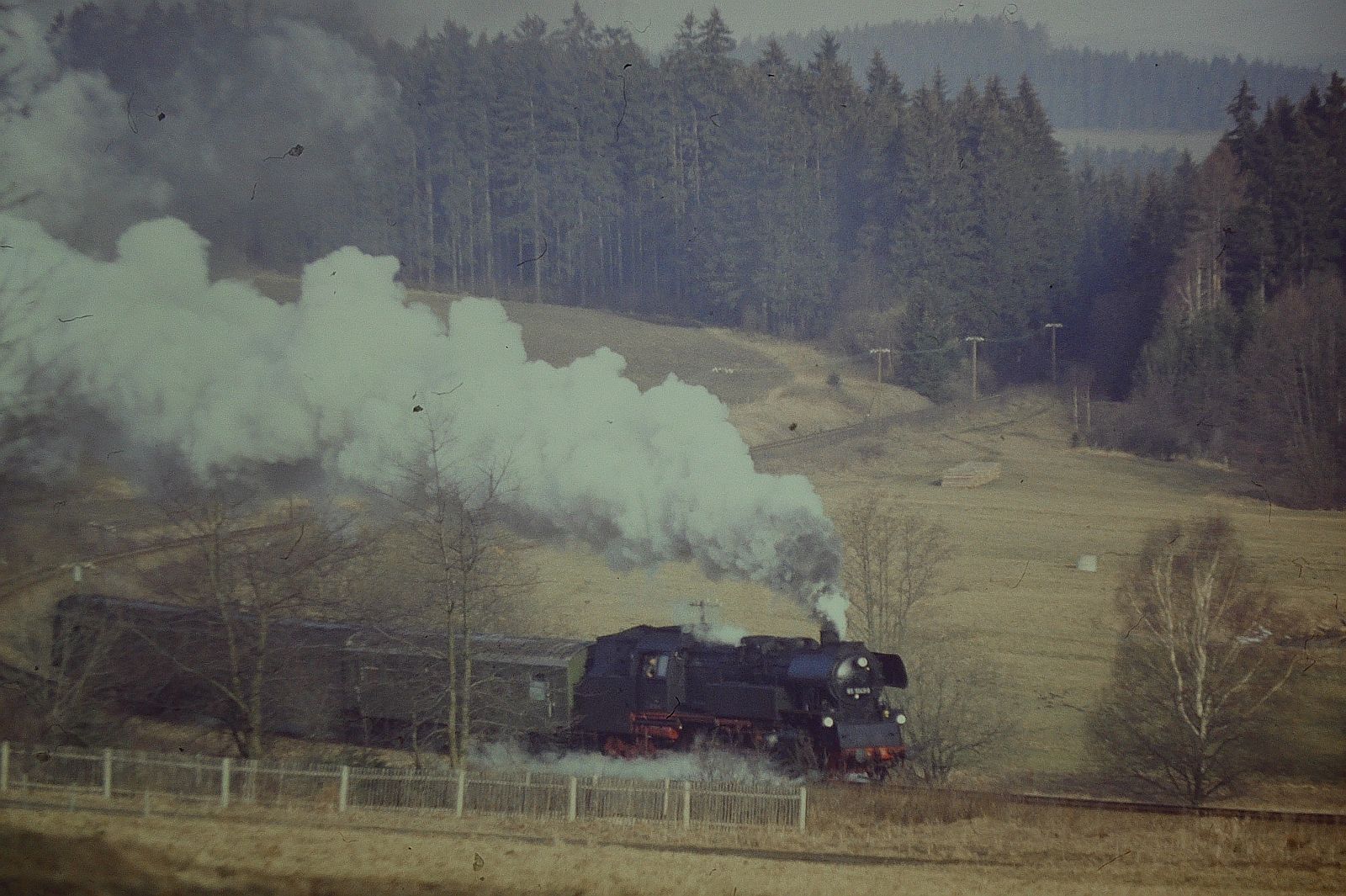 127 (Plandampf im Thüringer Wald Rennsteig & Lobenstein 18.- 21. März 1993 ) 65 1049-9 mit N 15236 Lobenstein - Wurzbach bei Ober-Unterlemnitz
