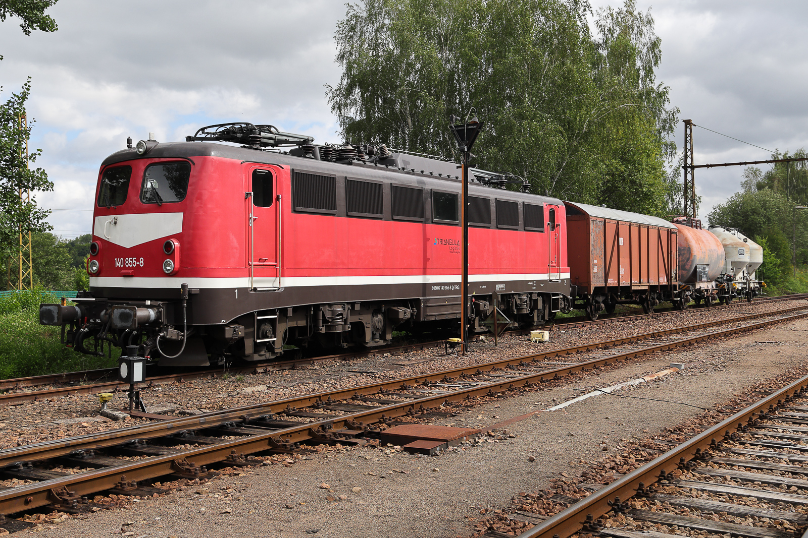 140 855 triangula mit ein paar Wagen am 33. Heizhausfest in Chemnitz am 23. August 2026 gut im Gleisbereich des Geländes aufgestellt. Ein Mega Event und auch der Kommentator hat sehr gut gesprochen. Die Anreise aus München hat sich auf jeden Fall gelohnt