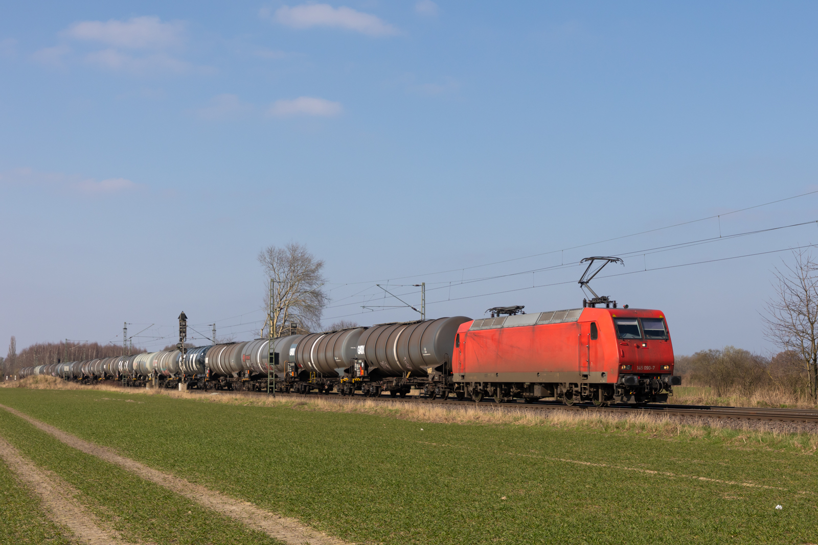 145 090 bei Bremen Mahndorf. 9.3.24