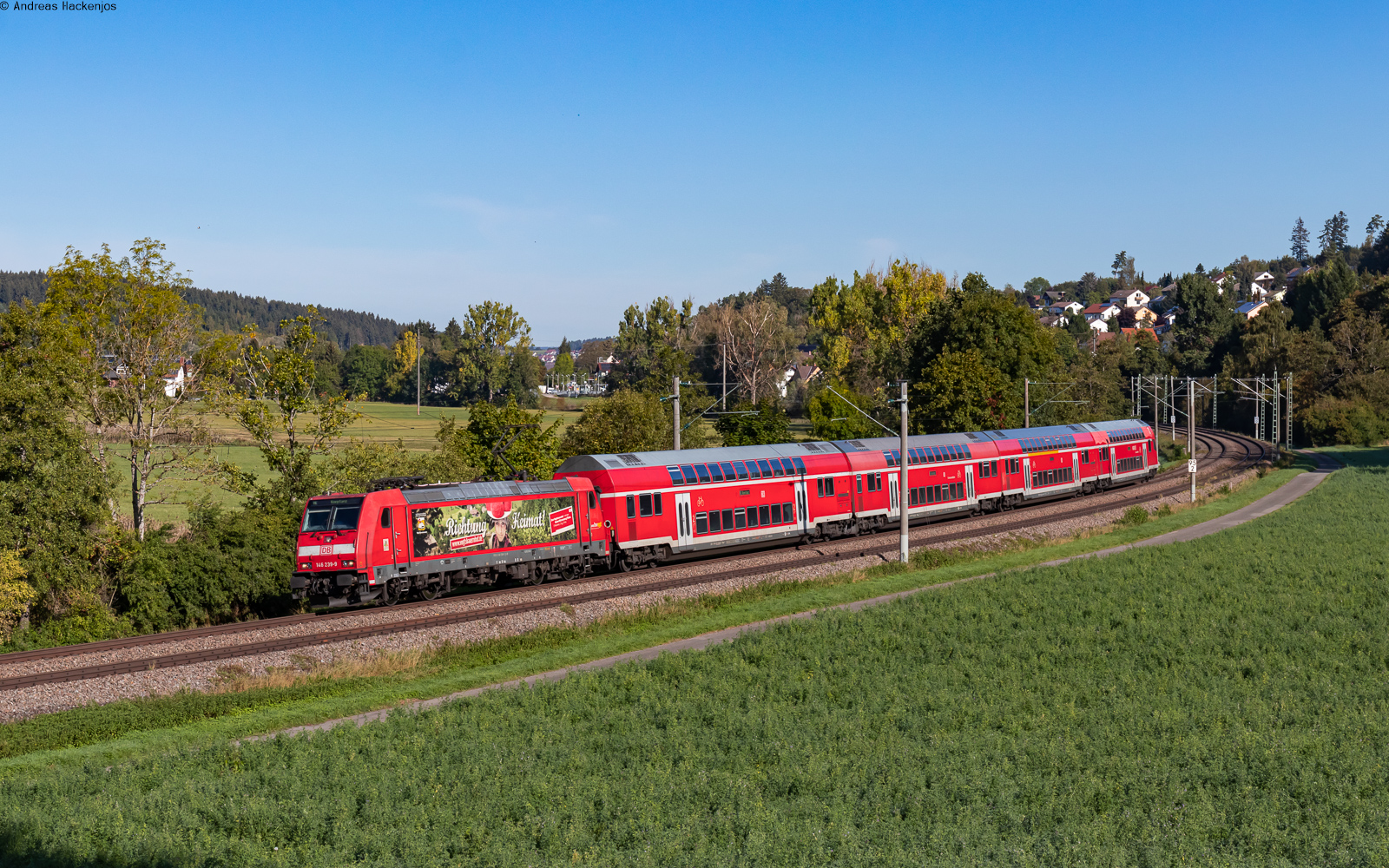 146 239	 Richtung Heimat  /  Hausach  mit dem RE 4715 (Karlsruhe Hbf - Konstanz) bei Grüningen 27.9.23