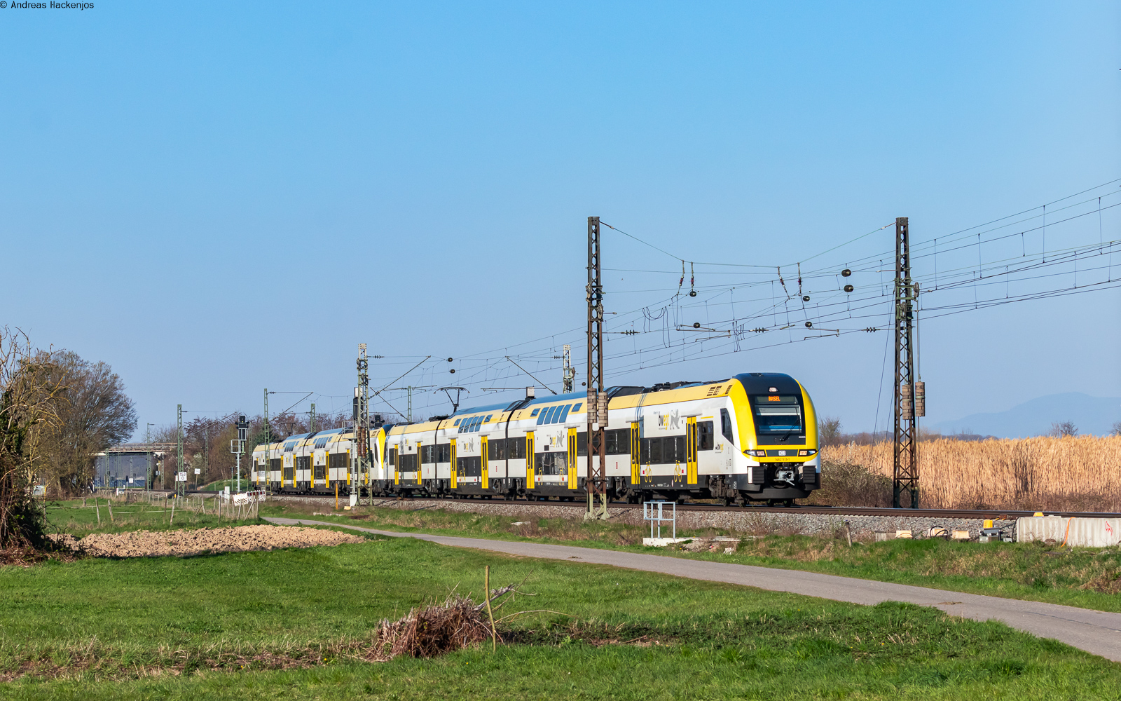 1462 013 und 1462 003 als RE 5339 (Karlsruhe Hbf - Basel SBB) bei Niederschopfheim 19.3.26