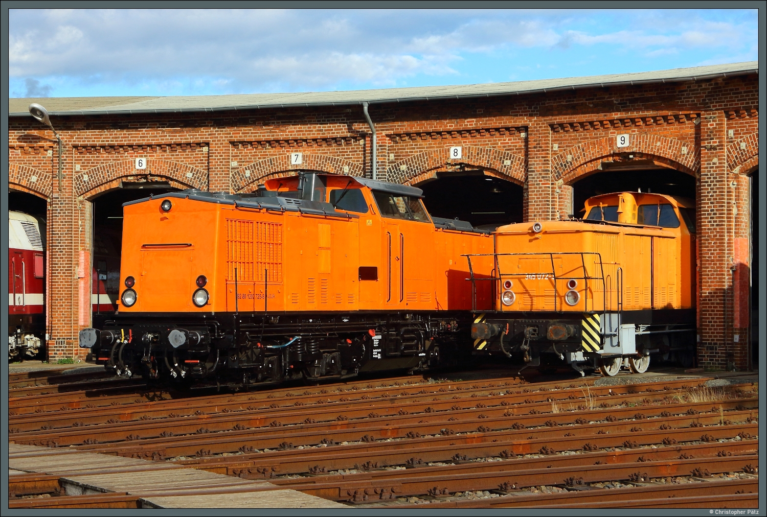 202 725-8 und 345 072-3 stehen am 10.10.2026 im Bw Wittenberge.