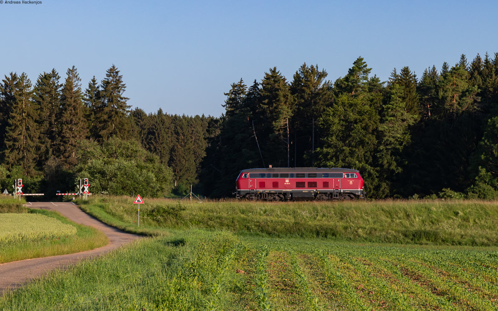 218 155 als Tfzf 26766 (Rottweil - Villingen) bei Zollhaus 25.6.24