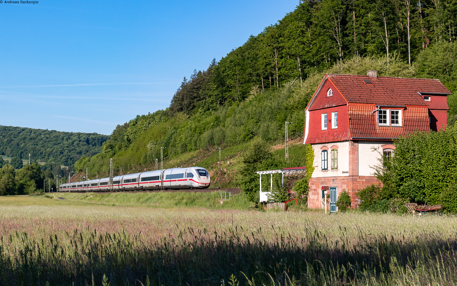 412 043 als ICE 270 (Karlsruhe Hbf - Berlin Ostbahnhof) bei Wirtheim 13.5.25