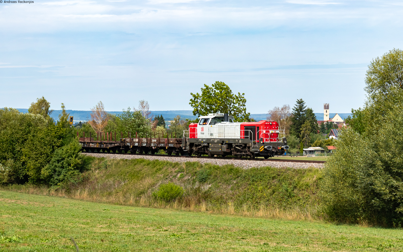 4185 116 mit dem EZK 55250 (Rottenacker - Ulm Rbf) bei Herbertingen 24.8.26
