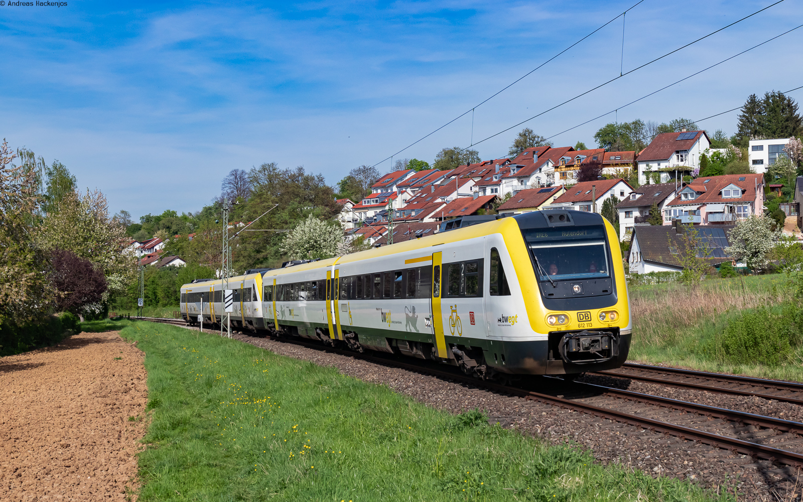612 113 und 612 051 als IRE 3261 (Stuttgart Hbf – Aulendorf) bei Oberboihingen 12.4.24