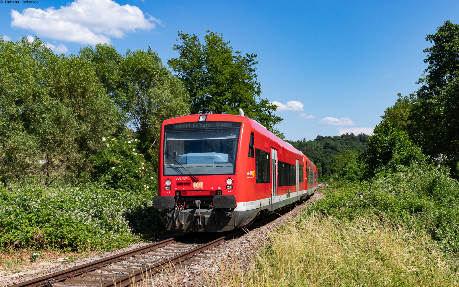 650 107; 650 316 und 650 104 als RB 17779 (Radolfzell - Friedrichshafen Stadt) bei Stahringen 11.6.23